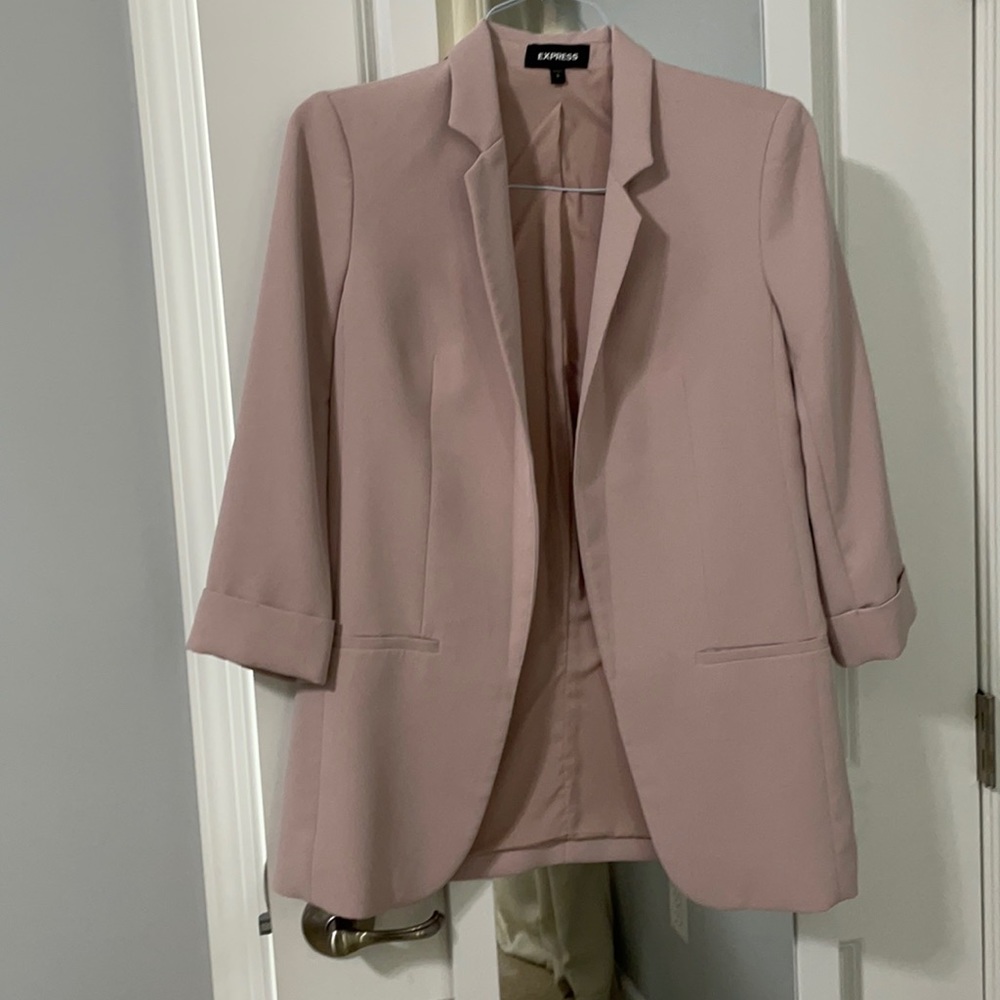 Express open front pink blazer